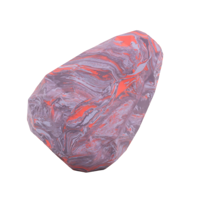 Pedra decorativa marmoreada cinzenta e vermelha