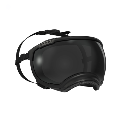 Óculos de proteção com lente fumada e faixa elástica preta