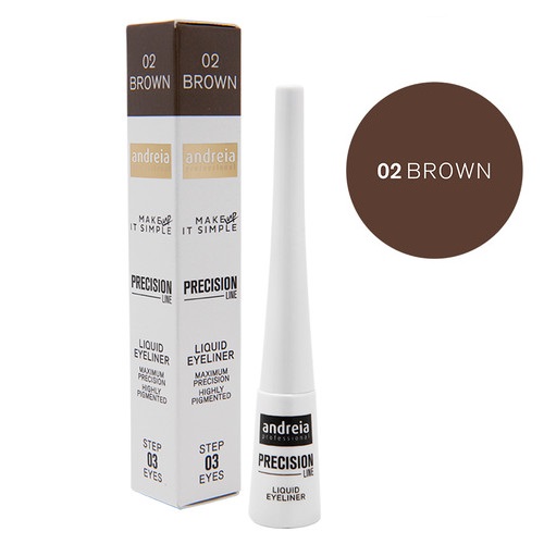 Andreia Makeup Precision Line Liquid Eyeliner 02 Brown 3,5ml Esmalte líquido para olhos Andreia Precision Line castanho
