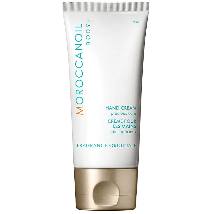 Moroccanoil Hand Cream Fragrance Originale 75ml Tubo de creme para as mãos MOROCCANOIL BODY branco com tampa dourada
