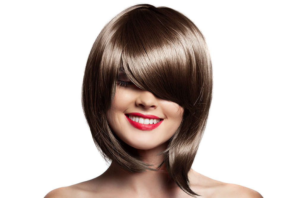 Kaycolor Coloração 6.0 Louro Escuro Intenso 100ml Peruca castanho claro com corte assimétrico e franja longa