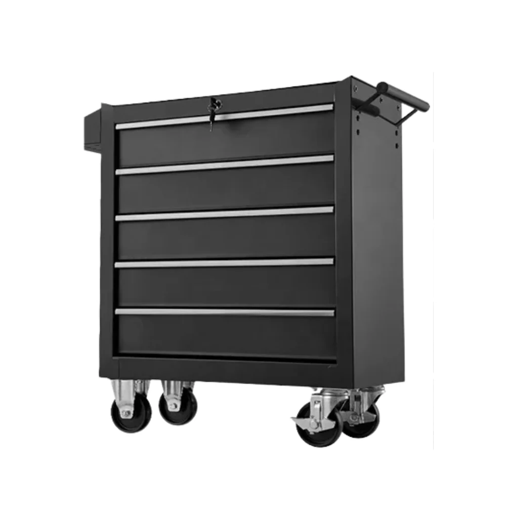 CARRINHO BANCADA METÁLICO BARBER TROLLEY CRUX Carrinho de ferramentas preto com gavetas e rodas