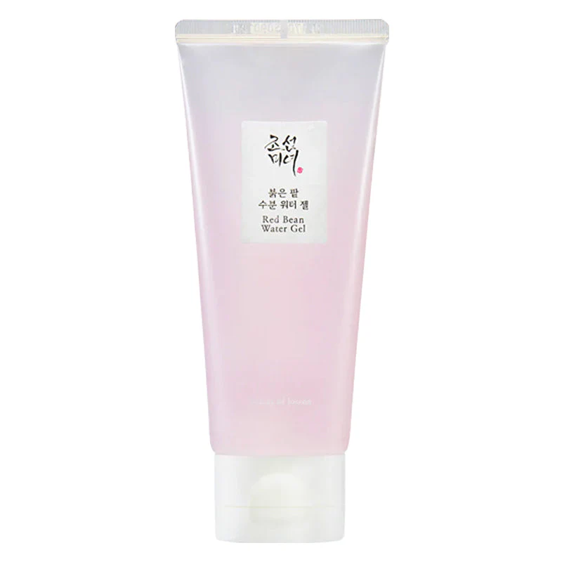 Beauty of Joseon Red Bean Water Gel Hidratante Facial Gel hidratante em tubo rosado com etiqueta em coreano e inglês