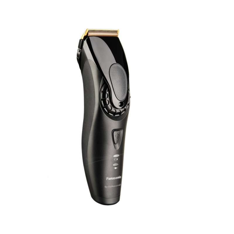 MÁQUINA PANASONIC ER-HGP74 Máquina de cortar cabelo preta Panasonic com lâmina dourada