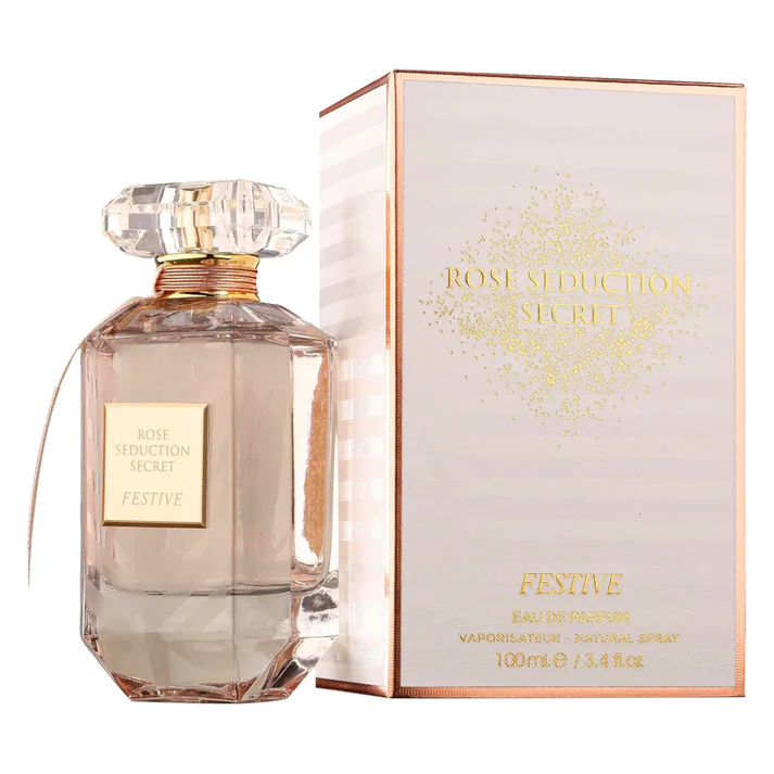 Rose Seduction Secret Festive Perfume 100ml Frasco e caixa de perfume Rose Seduction Secret Festive