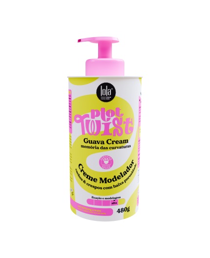 Lola cosmetics PLOT TWIST CREME MODELADOR 480GR Creme modelador Lola Plot Twist Guava Cream em embalagem com doseador rosa