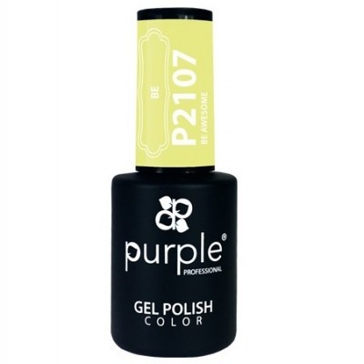 Frasco de verniz gel preto com tampa amarela P2107 Purple Professional