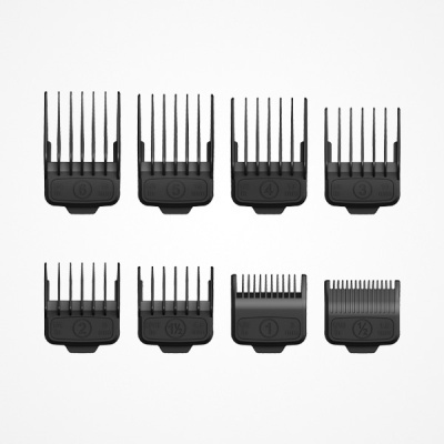 Conjunto de pentes de cortar cabelo pretos numerados