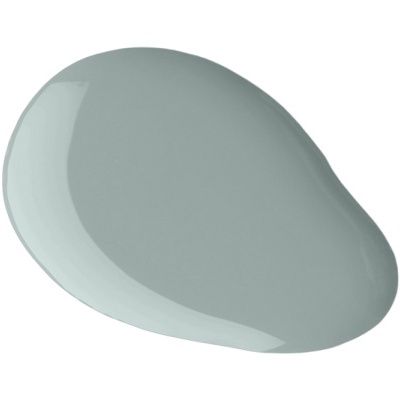 Amostra de tinta azul cinzenta brilhante sobre fundo branco