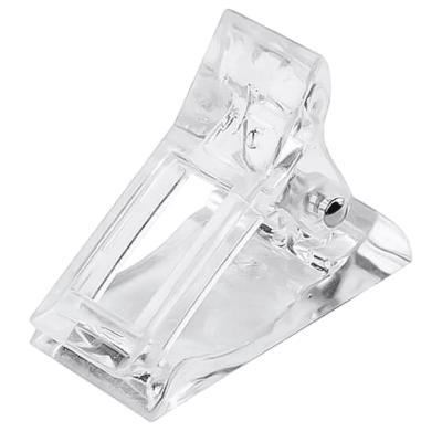 Prendedor de cabelo transparente em plástico com mola metálica