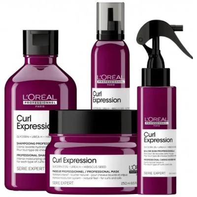 Produtos L'Oréal Curl Expression em embalagens roxas e pretas