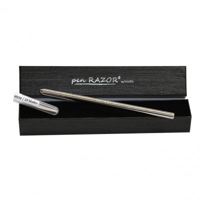 Conjunto Pen Razor by MAZZA com lâmina e caixa preta