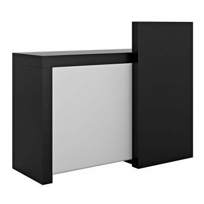 Móvel de arrumação moderno preto com painel branco