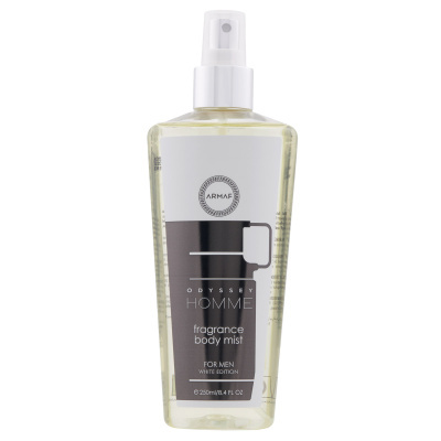 Frasco transparente de perfume corporal spray para homem