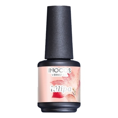 Frasco de verniz gel Inocos cor rosa claro com tampa preta