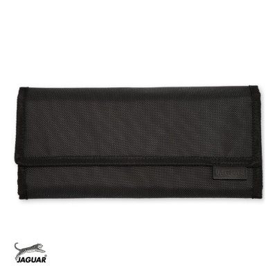 Carteira preta em tecido com logo Jaguar