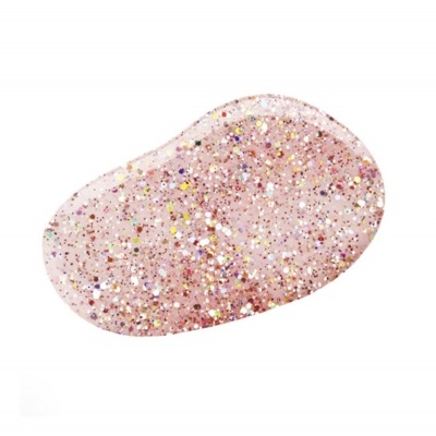 Verniz ou gel para unhas rosa com glitter multicolor