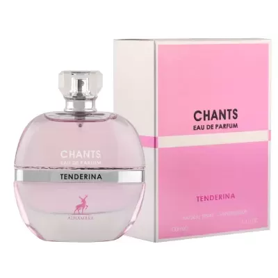 Frasco e caixa de perfume rosa Chants Tenderina