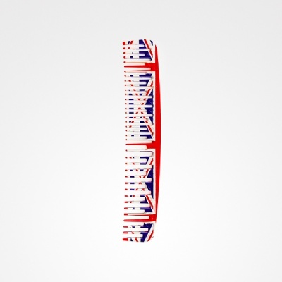 Pente com padrão da bandeira do Reino Unido em fundo branco