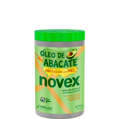 Máscara capilar Novex óleo de abacate com mel embalagem verde 400g