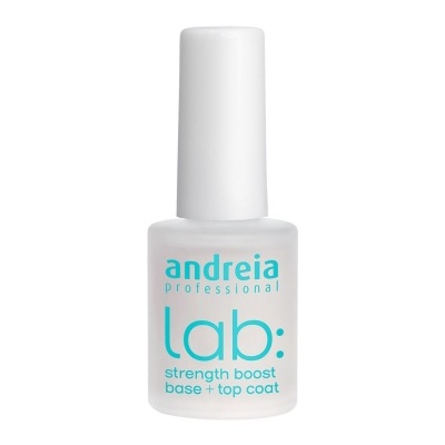Frasco branco fosco de verniz para unhas andreia professional com texto azul