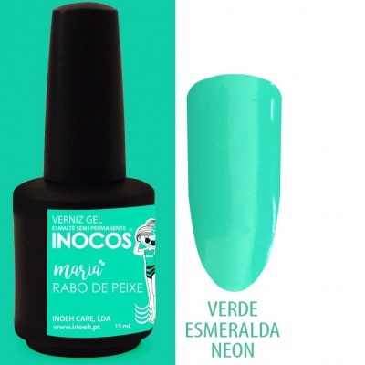 Esmalte gel INOCOS Maria Rabo de Peixe verde esmeralda neon