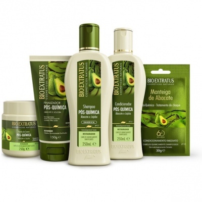 Produtos BIO EXTRATUS pós-química com abacate e jojoba
