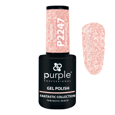 Esmalte gel Purple Professional FANTASTIC COLLECTION cor Fantastic Peach com amostra da cor