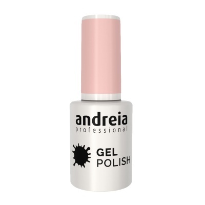 Frasco de verniz gel Andreia Professional branco com tampa rosa
