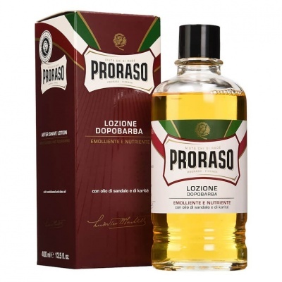 Frasco de loção pós-barba Proraso com caixa correspondente