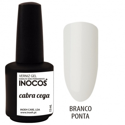 Verniz gel Inocos cabra cega com amostra branca 'Branco Ponta'
