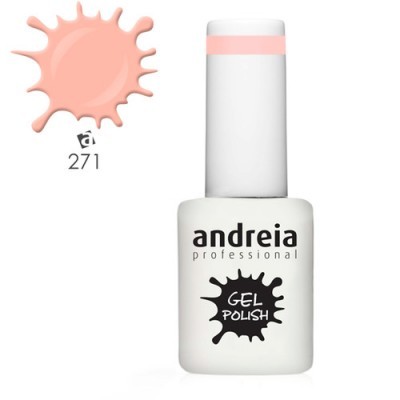 Verniz gel Andreia Professional cor 271 rosa claro com frasco branco e tampa com faixa rosa