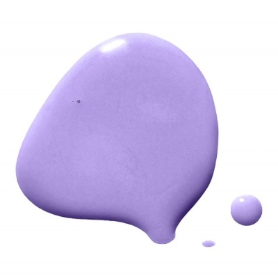 Mancha irregular roxa de tinta ou verniz com gotas menores