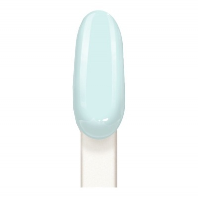 Pincel com gel azul claro aplicado em superfície branca