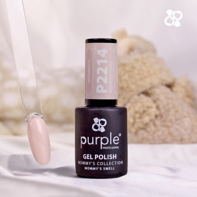 Verniz gel Purple Professional P2214 na cor nude com amostra