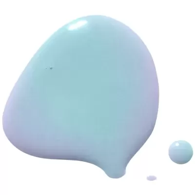 Gotas de tinta azul claro líquida sobre fundo branco