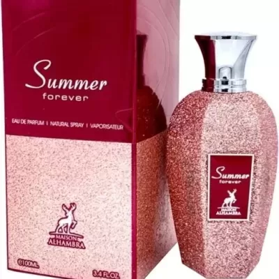 Perfume Summer forever rosa em frasco texturizado com caixa correspondente