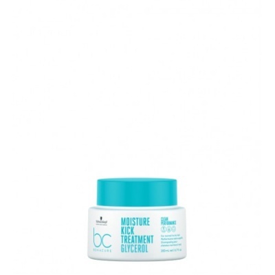 Frasco branco com tampa azul de creme Moisture Kick Treatment Glycerol BC Bonacure