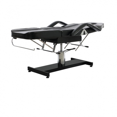 Cadeira de massagem ou exame preta com encosto e apoios ajustáveis