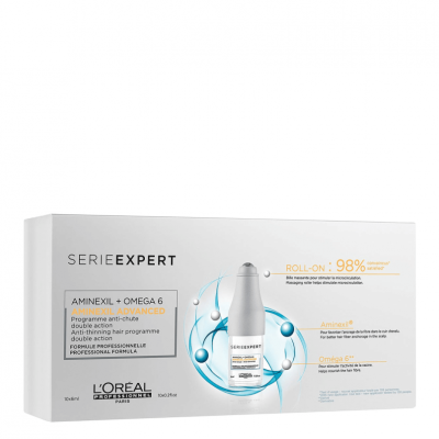 Embalagem branca do produto L'Oréal Serie Expert Aminexil + Omega 6