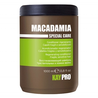 Frasco castanho escuro de condicionador Macadamia Special Care KAY PRO, 1000 ml