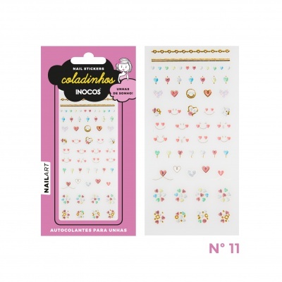 Autocolantes para unhas decorativos em suporte rosa com texto