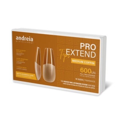 Caixa de unhas postiças Pro Extend Medium Coffin da Andreia Professional
