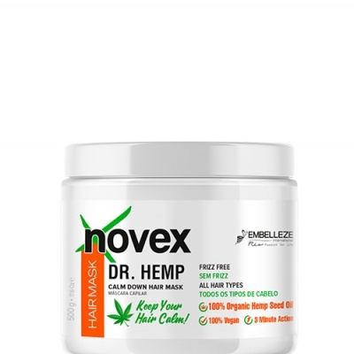 Máscara de cabelo Novex Dr. Hemp Calm Down Hair Mask embalagem branca com tampa