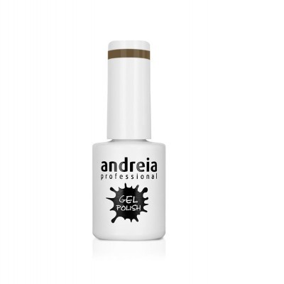 Frasco branco de verniz gel para unhas da marca andreia professional