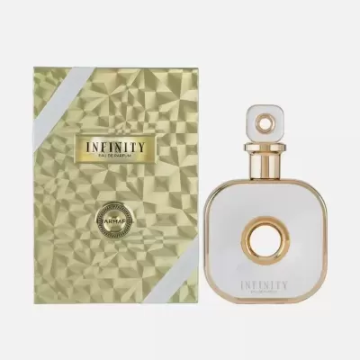 Perfume Infinity Armaf com embalagem dourada texturizada