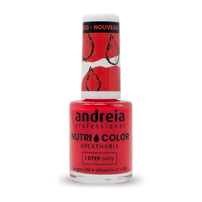 Frasco de verniz de unhas vermelho da marca andreia professional