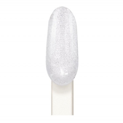 Esmalte de unhas branco translúcido com brilho prateado