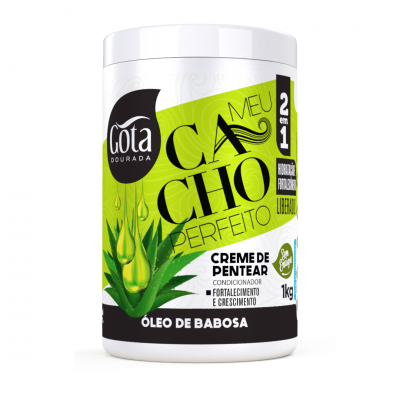 Creme de pentear Gota Dourada Meu Cacho Perfeito 1kg com óleo de babosa