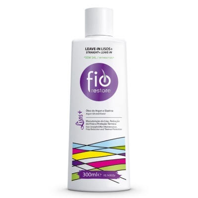 Frasco branco de fio restore leave-in liso+ 300 ml com design colorido
